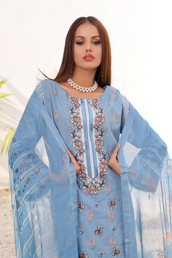Mi Creation Motifz Lawn'24 (Blue Grey)