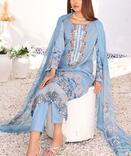 Mi Creation Motifz Lawn'24 (Blue Grey)