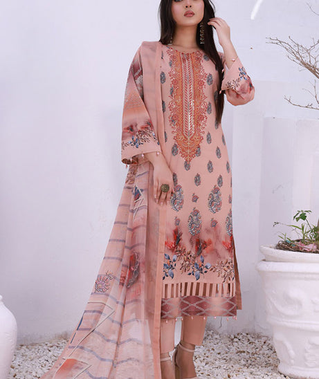 Mi Creation Motifz Lawn'24 (D Peach)