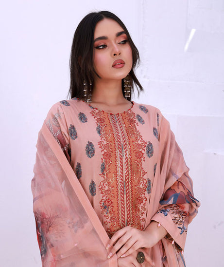Mi Creation Motifz Lawn'24 (D Peach)