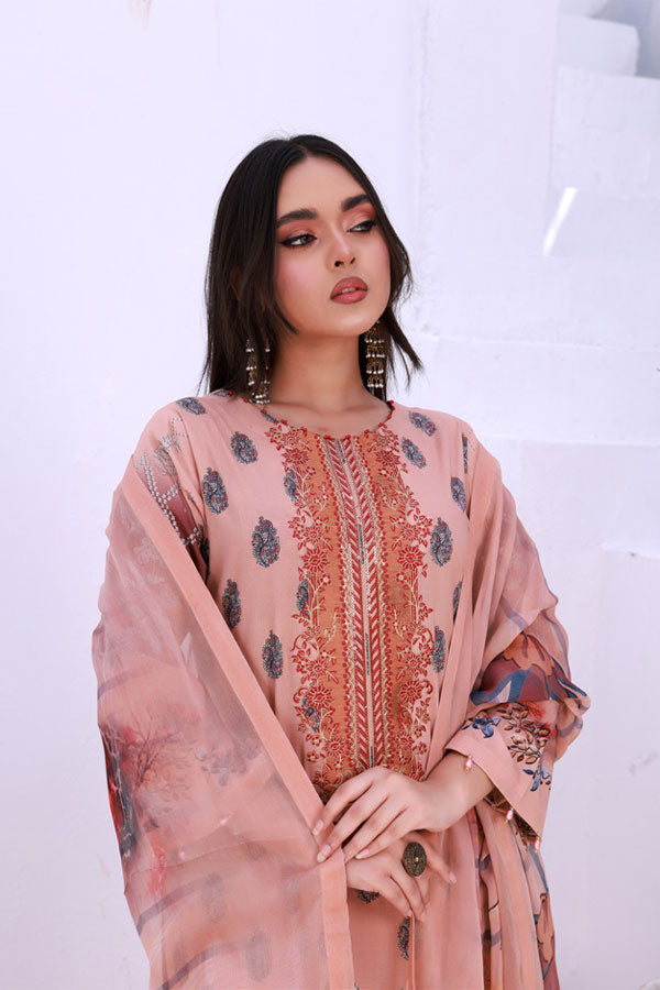 Mi Creation Motifz Lawn'24 (D Peach)