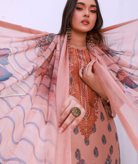 Mi Creation Motifz Lawn'24 (D Peach)