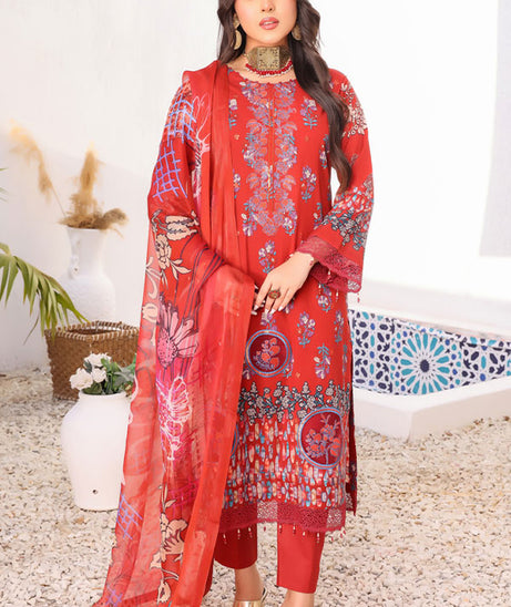 Mi Creation Motifz Lawn'24 (Maroon)