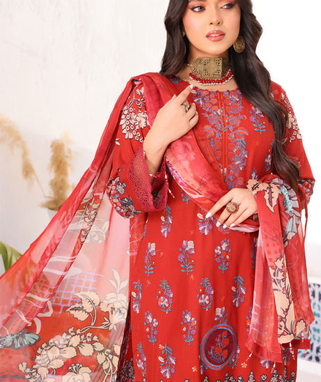 Mi Creation Motifz Lawn'24 (Maroon)