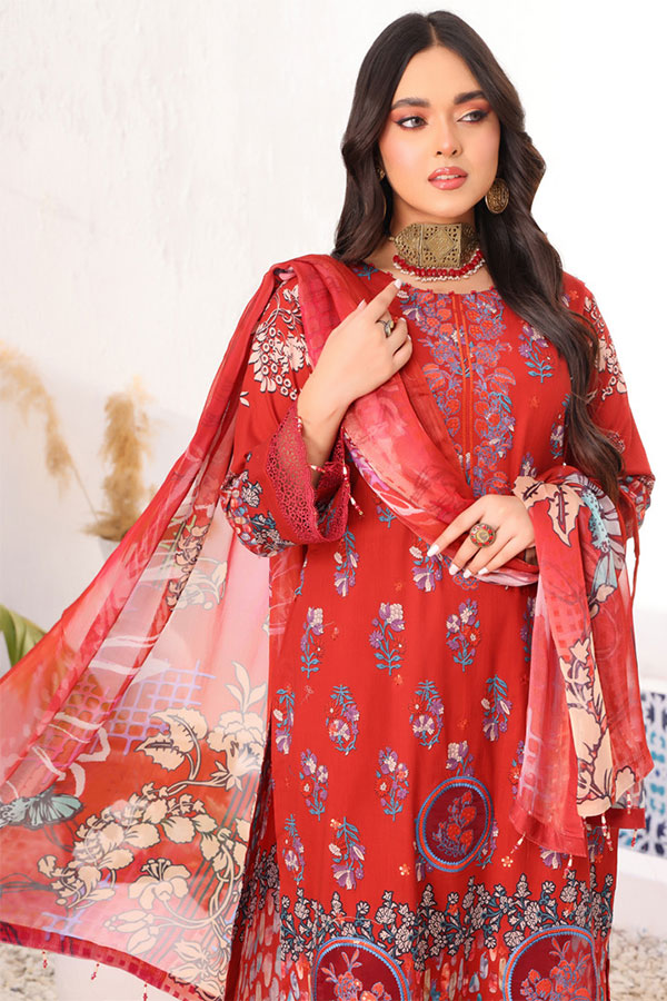 Mi Creation Motifz Lawn'24 (Maroon)