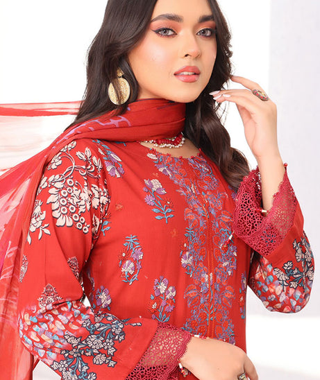 Mi Creation Motifz Lawn'24 (Maroon)