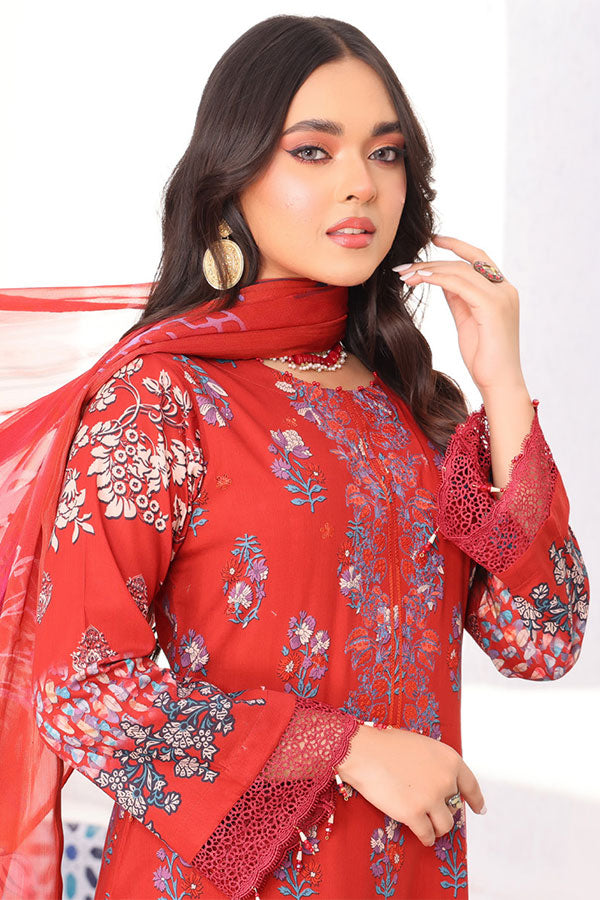 Mi Creation Motifz Lawn'24 (Maroon)