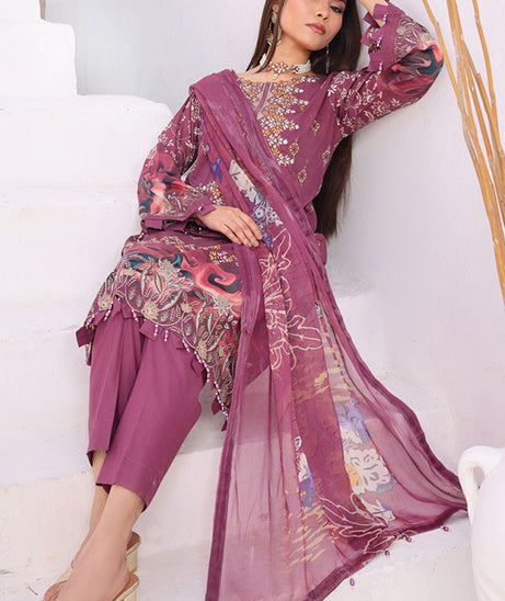 Mi Creation Motifz Lawn'24 (Purple)
