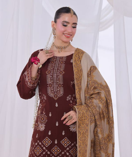 Mi Creation Alif Dhanak`25 D#1 (Brown)