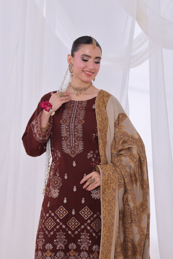 Mi Creation Alif Dhanak`25 D#1 (Brown)