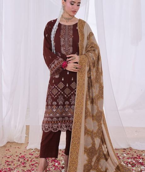 Mi Creation Alif Dhanak`25 D#1 (Brown)
