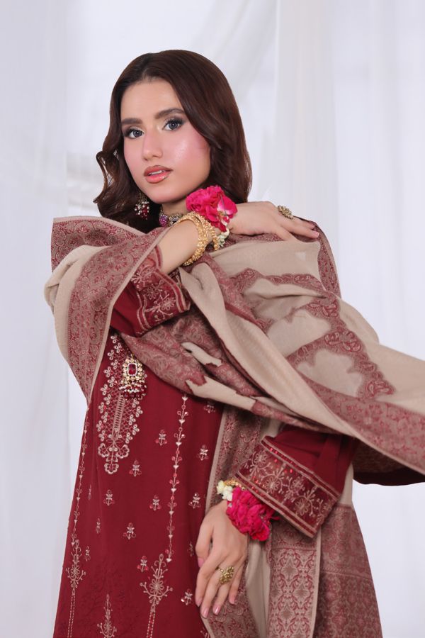 Mi Creation Alif Dhanak`25 D#1 (Maroon)