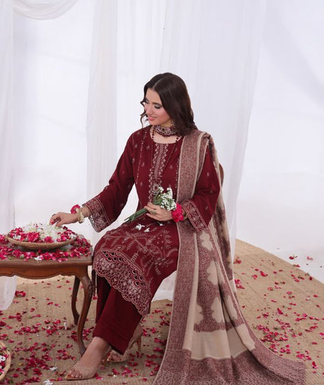 Mi Creation Alif Dhanak`25 D#1 (Maroon)