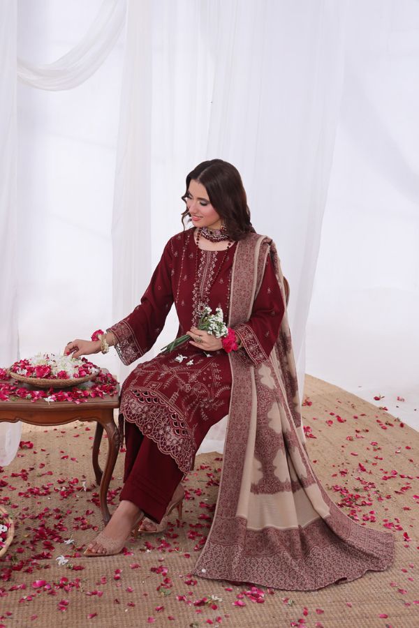 Mi Creation Alif Dhanak`25 D#1 (Maroon)