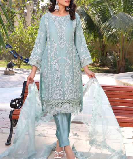 Mi Creation Dilruba L-Organza`25 D#01 Green