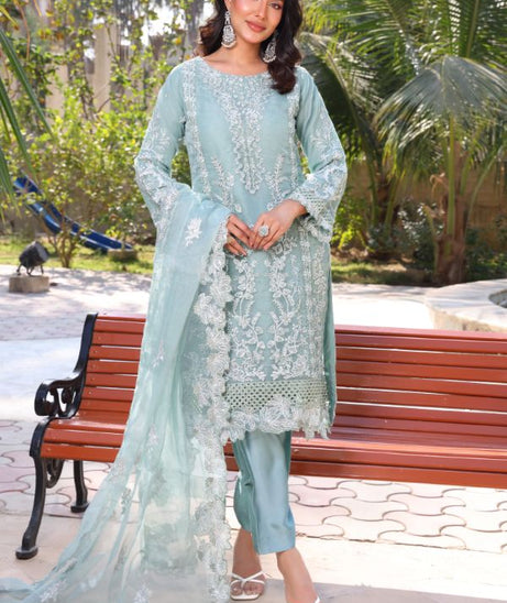 Mi Creation Dilruba L-Organza`25 D#01 Green