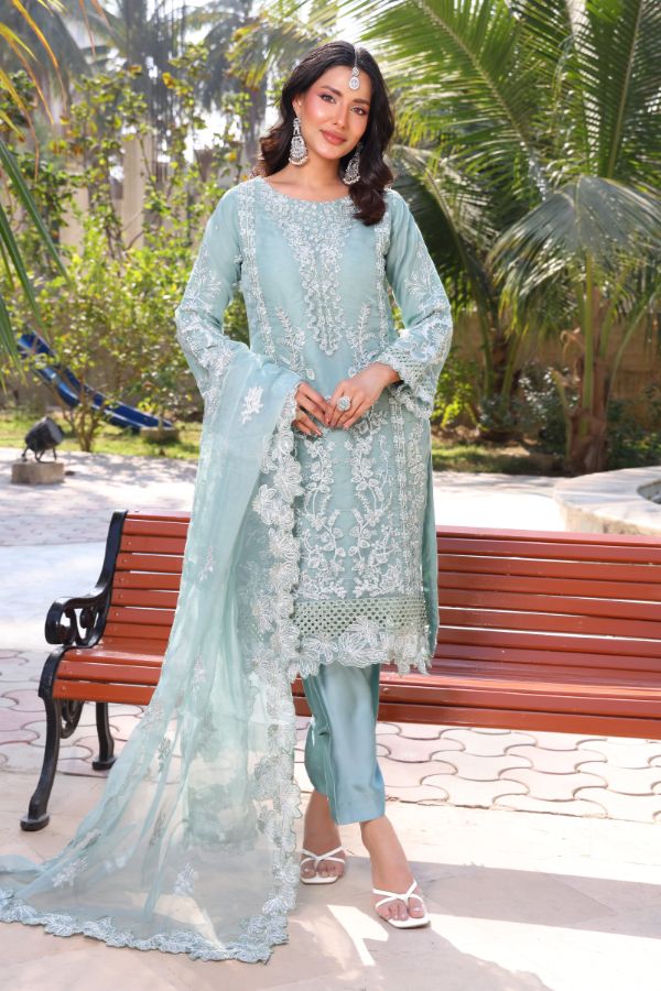 Mi Creation Dilruba L-Organza`25 D#01 Green