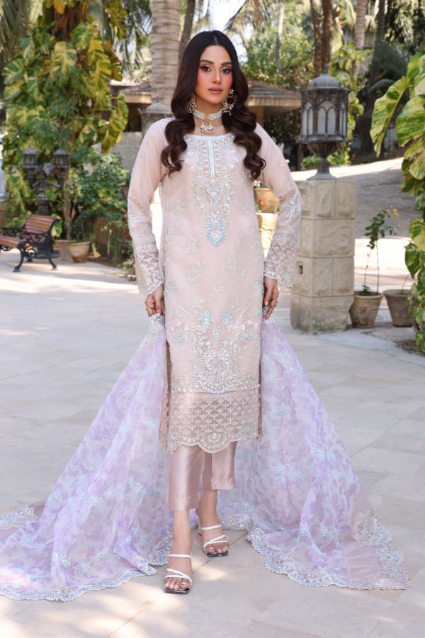 Mi Creation Dilruba L-Organza`25 D#01 L-Peach