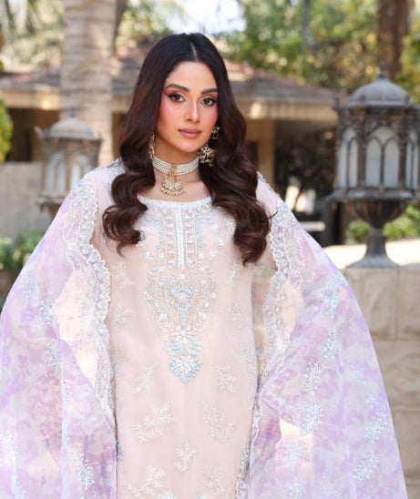 Mi Creation Dilruba L-Organza`25 D#01 L-Peach