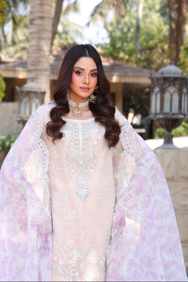 Mi Creation Dilruba L-Organza`25 D#01 L-Peach