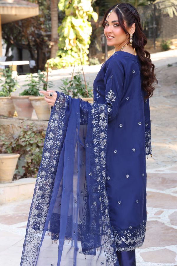 Mi Creation Dilruba L-Organza`25 D#01 Nevy Blue