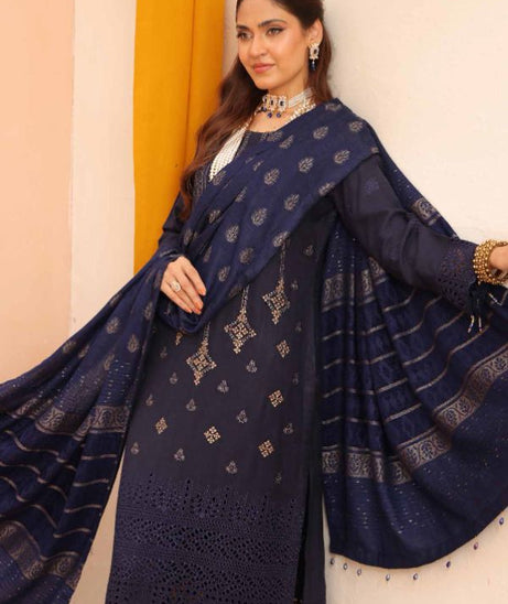 Mi Creation Gul Afshan J/Shawl`24 D#1 (N Blue)
