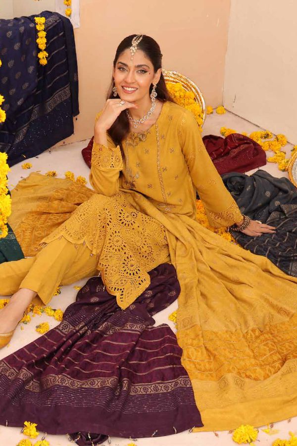 Mi Creation Gul Afshan J/Shawl`24 D#1 (Golden)