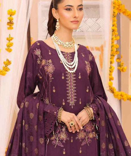 Mi Creation Gul Afshan J/Shawl`24 D#1 (Purple)