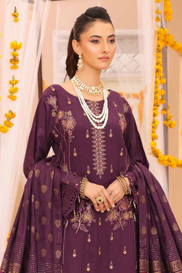 Mi Creation Gul Afshan J/Shawl`24 D#1 (Purple)