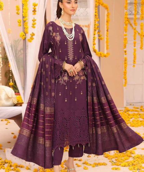 Mi Creation Gul Afshan J/Shawl`24 D#1 (Purple)
