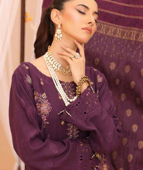 Mi Creation Gul Afshan J/Shawl`24 D#1 (Purple)