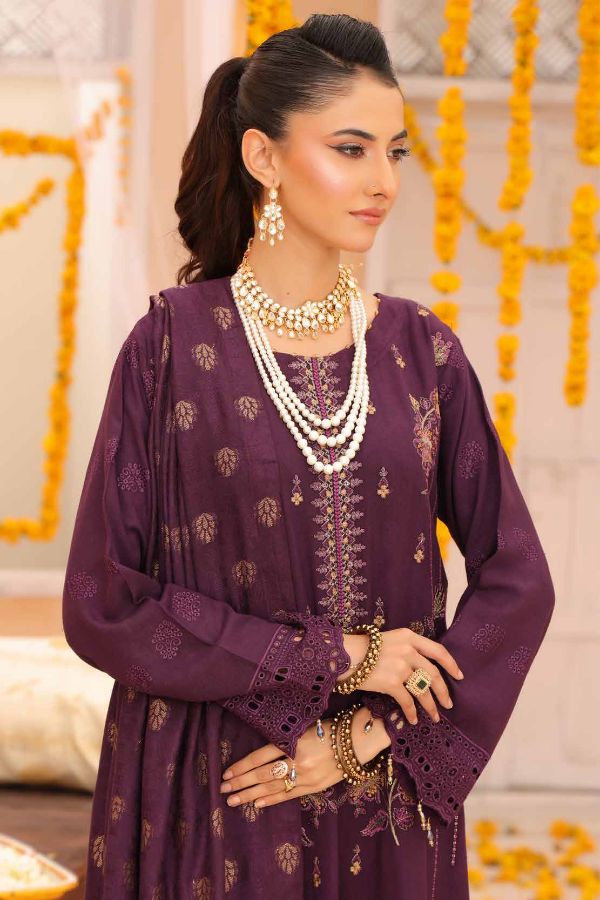 Mi Creation Gul Afshan J/Shawl`24 D#1 (Purple)