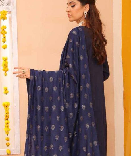 Mi Creation Gul Afshan J/Shawl`24 D#1 (N Blue)