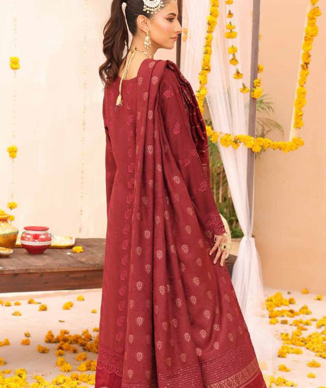 Mi Creation Gul Afshan J/Shawl`24 D#1 (Maroon)