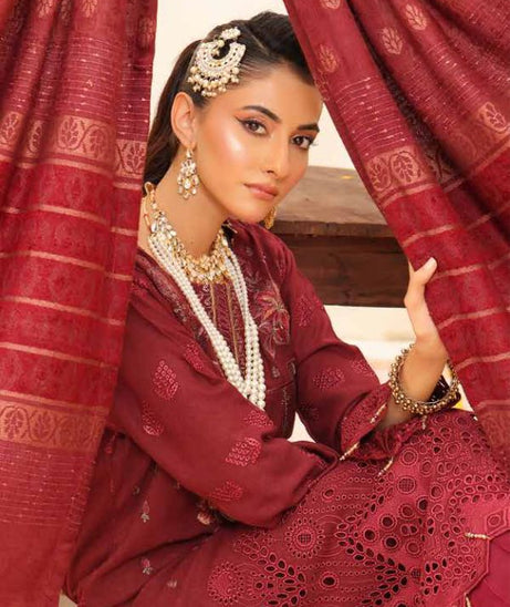Mi Creation Gul Afshan J/Shawl`24 D#1 (Maroon)