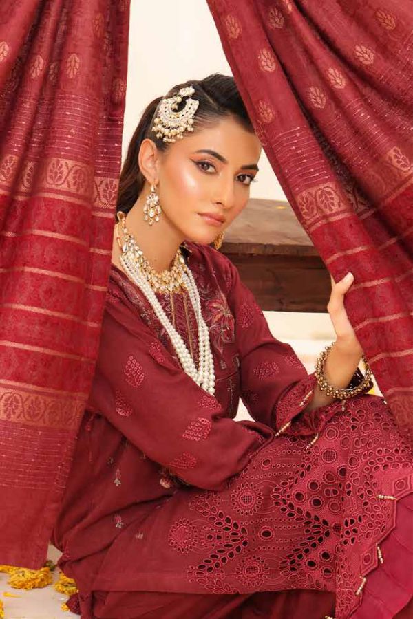 Mi Creation Gul Afshan J/Shawl`24 D#1 (Maroon)
