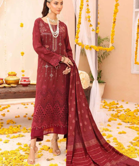 Mi Creation Gul Afshan J/Shawl`24 D#1 (Maroon)