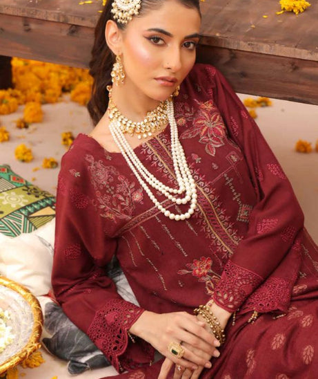 Mi Creation Gul Afshan J/Shawl`24 D#1 (Maroon)