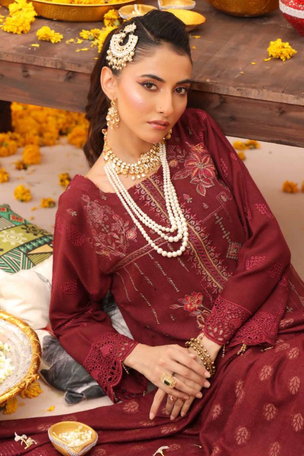 Mi Creation Gul Afshan J/Shawl`24 D#1 (Maroon)