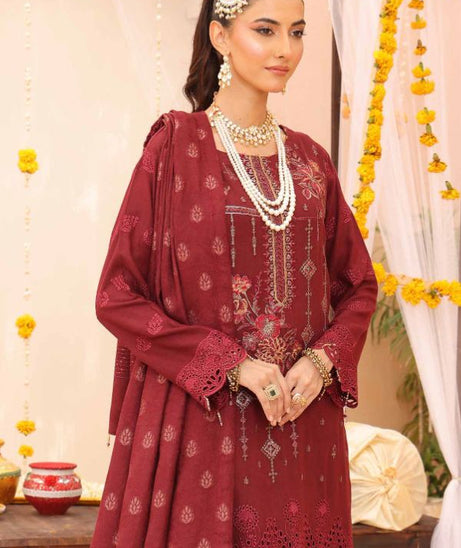 Mi Creation Gul Afshan J/Shawl`24 D#1 (Maroon)