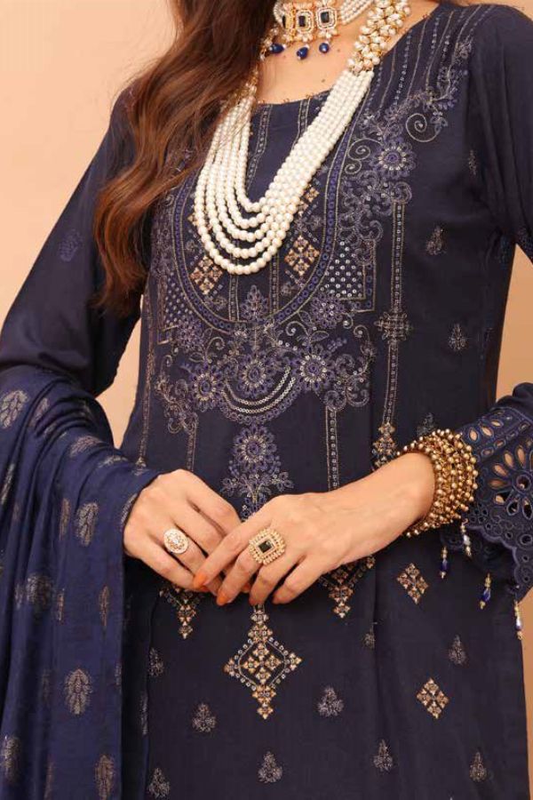 Mi Creation Gul Afshan J/Shawl`24 D#1 (N Blue)