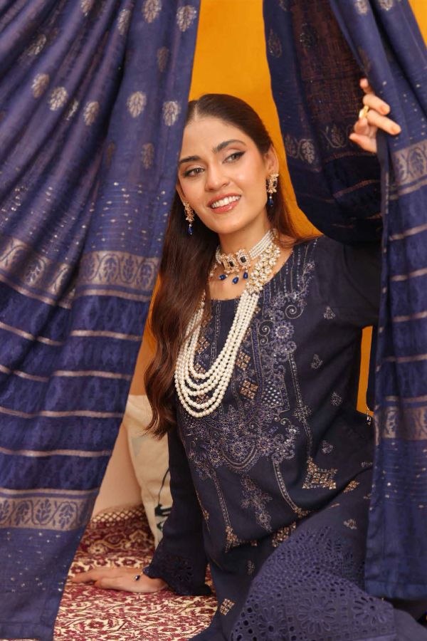 Mi Creation Gul Afshan J/Shawl`24 D#1 (N Blue)