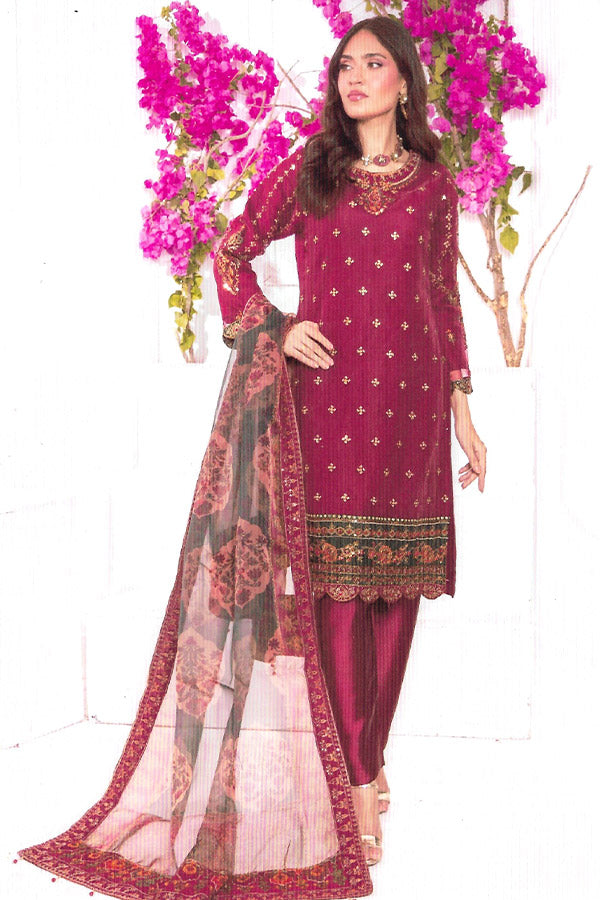 Mi Creation Iris L-Organza`25 D#02 Maroon
