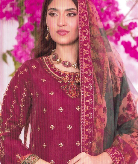 Mi Creation Iris L-Organza`25 D#02 Maroon