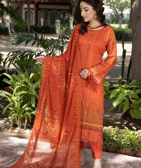Mi Creation Kinara D-Emb Viscose`23 Vol-2 Orange