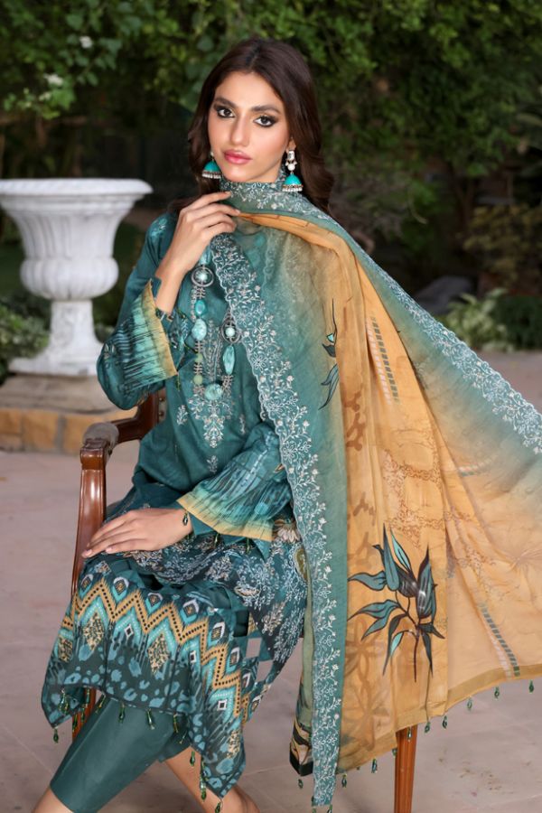 Mi Creation Kinara Digital Lawn`24 B-Green