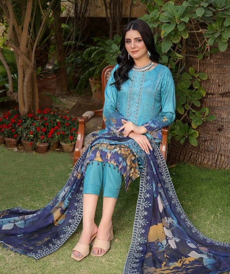 Mi Creation Kinara Digital Lawn`24 Ferozi