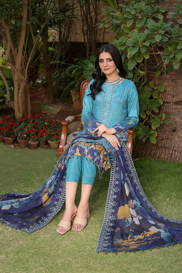 Mi Creation Kinara Digital Lawn`24 Ferozi