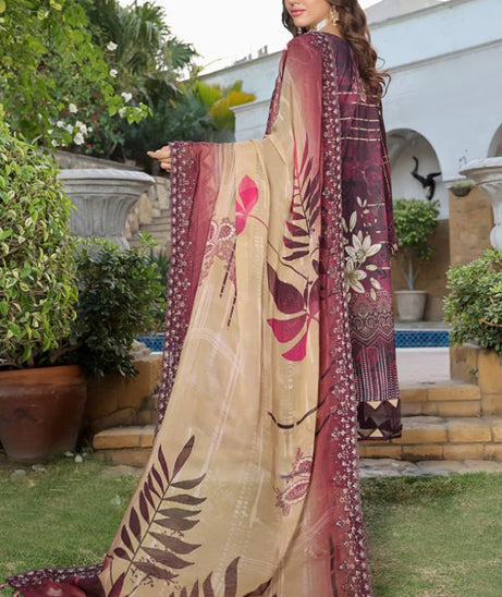Mi Creation Kinara Digital Lawn`24 Maroon