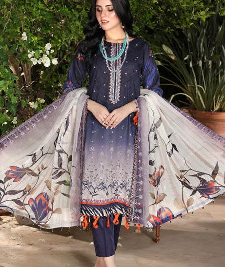 Mi Creation Kinara Digital Lawn`24 N-Blue